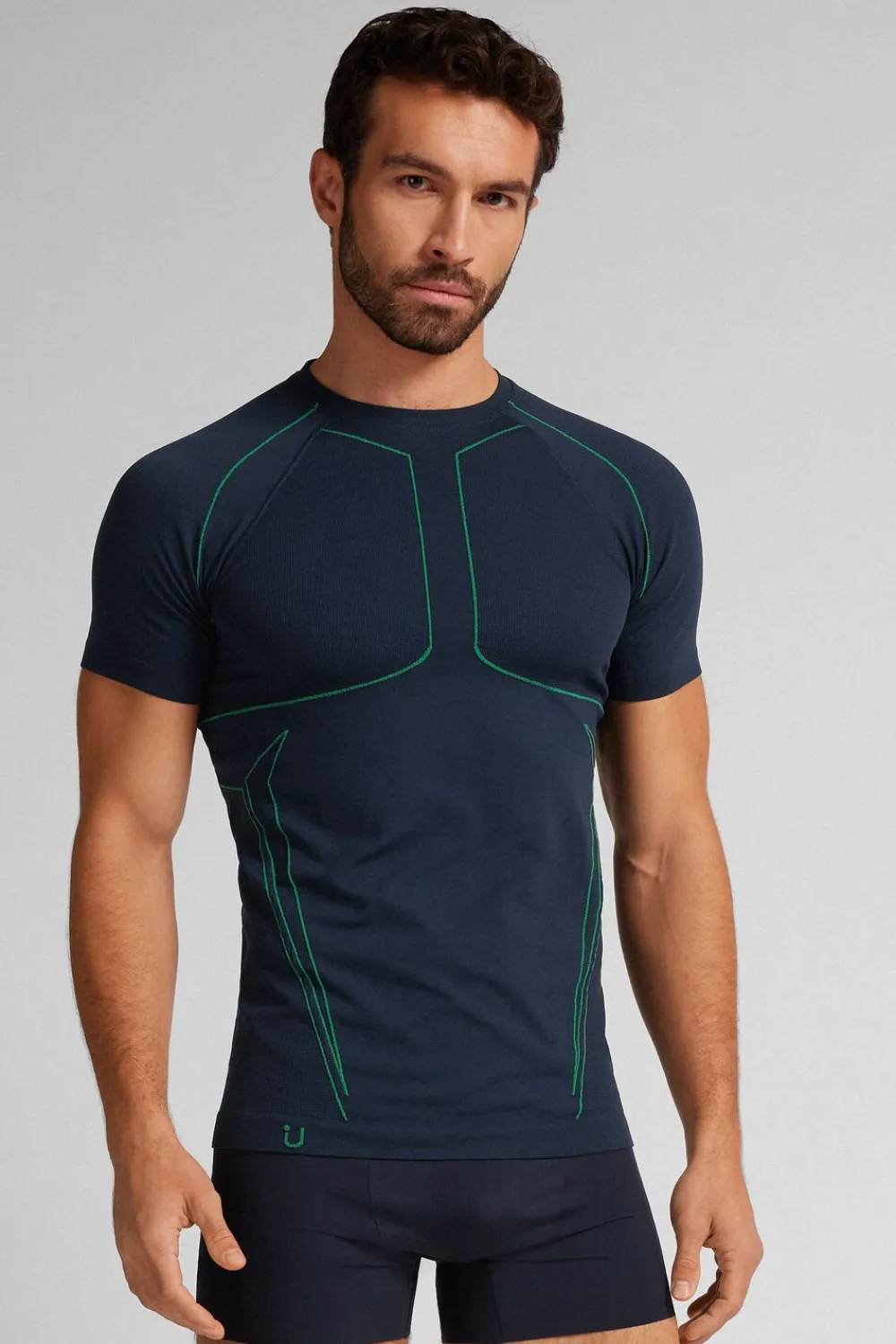T-shirty>Intimissimi Sportowa Koszulka Techniczna z Krótkim Rękawem niebieski - 800 - blu notte