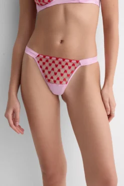 Stringi>Intimissimi Stringi z Paseczkami po Bokach The Love Club różowy - 058k - pink love/true red