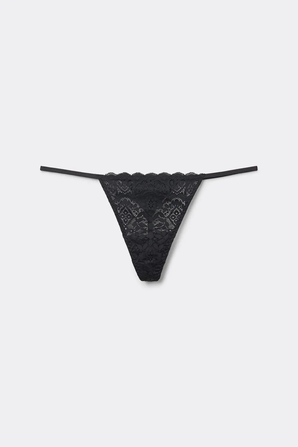 Stringi|Koronka>Intimissimi Stringi z Paseczkami po Bokach czarny - 019 - czarny