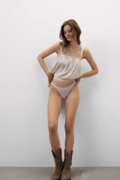 Stringi|Bawełna Ultralight>Intimissimi Stringi z Paseczkami z Bawełny Ultralight Cotton fioletowy - 056k - quartz lilac