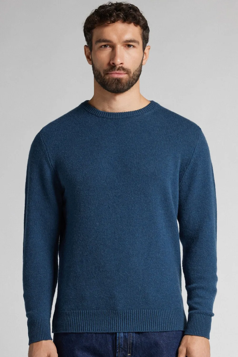 Bluzki Z Długim Rękawem|Swetry / Bluzy>Intimissimi Sweter z Kaszmiru niebieski - 008k - denim