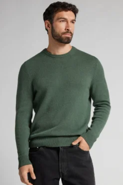 Bluzki Z Długim Rękawem|Swetry / Bluzy>Intimissimi Sweter z Kaszmiru zielony - 007k - verde