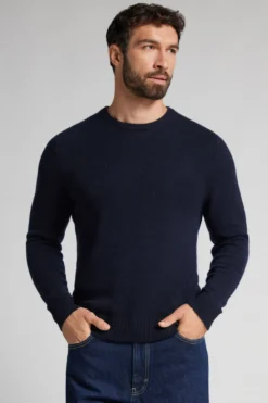 Bluzki Z Długim Rękawem|Swetry / Bluzy>Intimissimi Sweter z Kaszmiru niebieski - 005k - blu navy