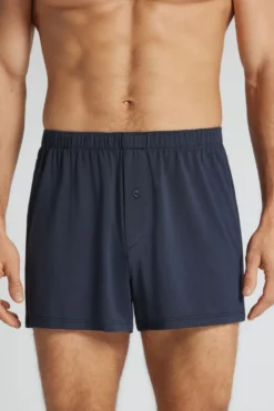 Bokserki|Soft Silk>Intimissimi Szerokie Bokserki z Tkaniny Soft Silk niebieski - 800 - blu notte