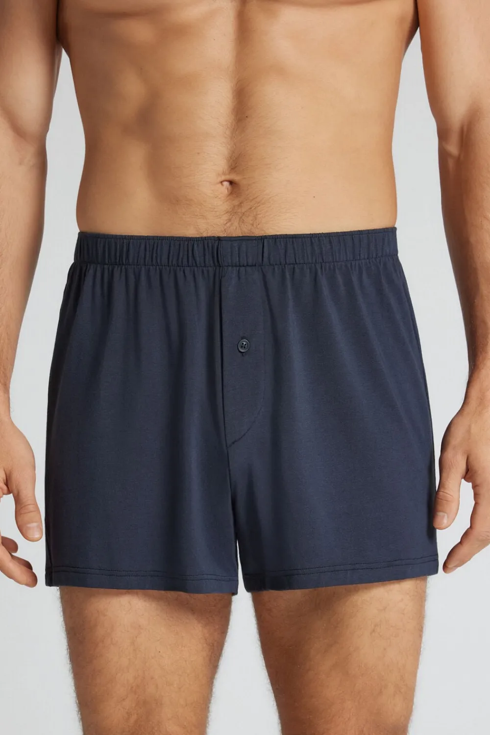Bokserki|Soft Silk>Intimissimi Szerokie Bokserki z Tkaniny Soft Silk niebieski - 800 - blu notte