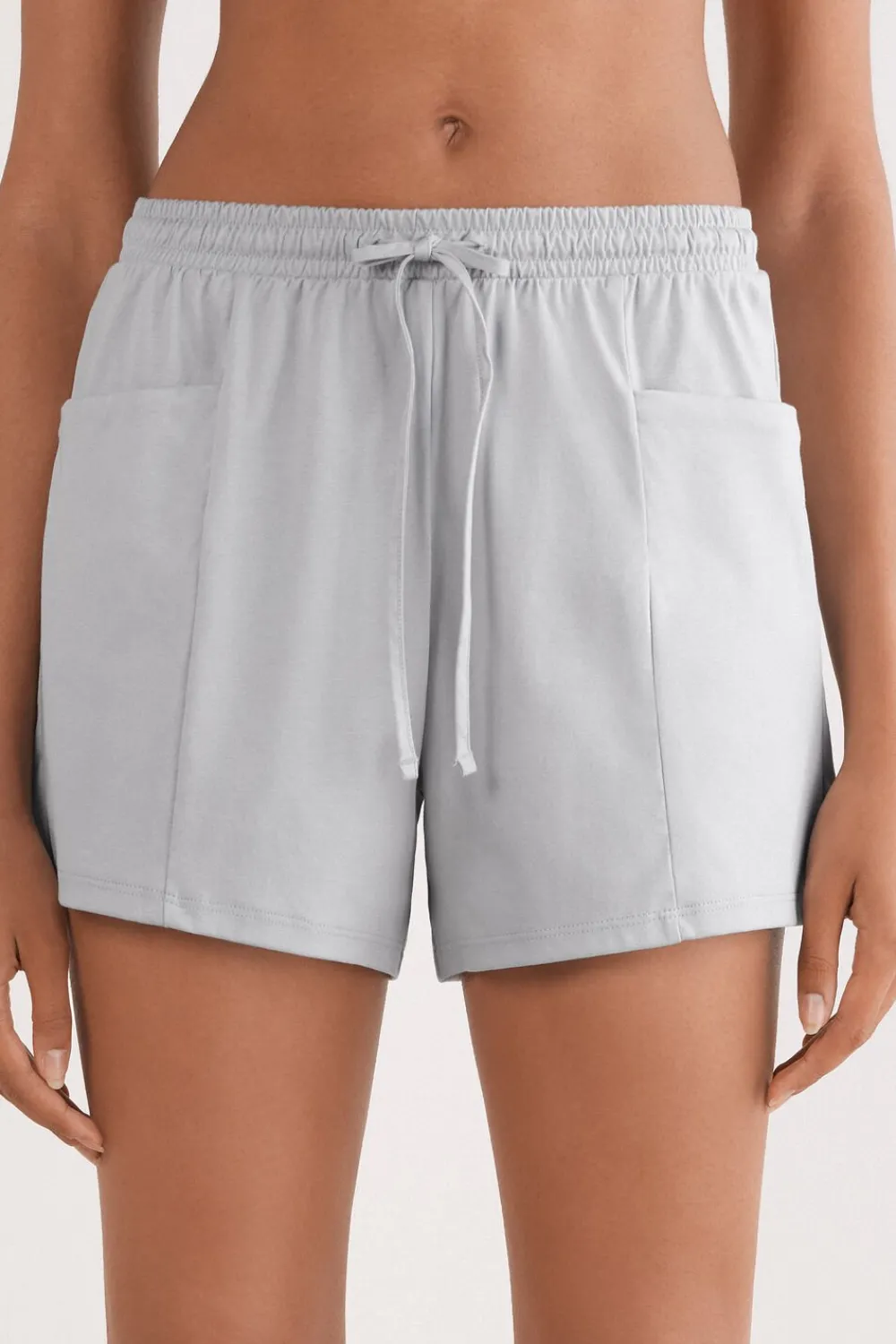 Piżamy Krótkie>Intimissimi Szorty z Bawełny Elevated Cotton szary - 946j - shell grey