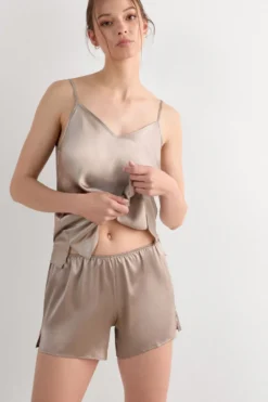 Piżamy Krótkie|Jedwab>Intimissimi Szorty z Jedwabiu naturalny - 651i - dust beige