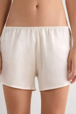 Piżamy Krótkie|Piżamy / Szlafroki>Intimissimi Szorty z Jedwabiu kremowy - 2127 - talkowy