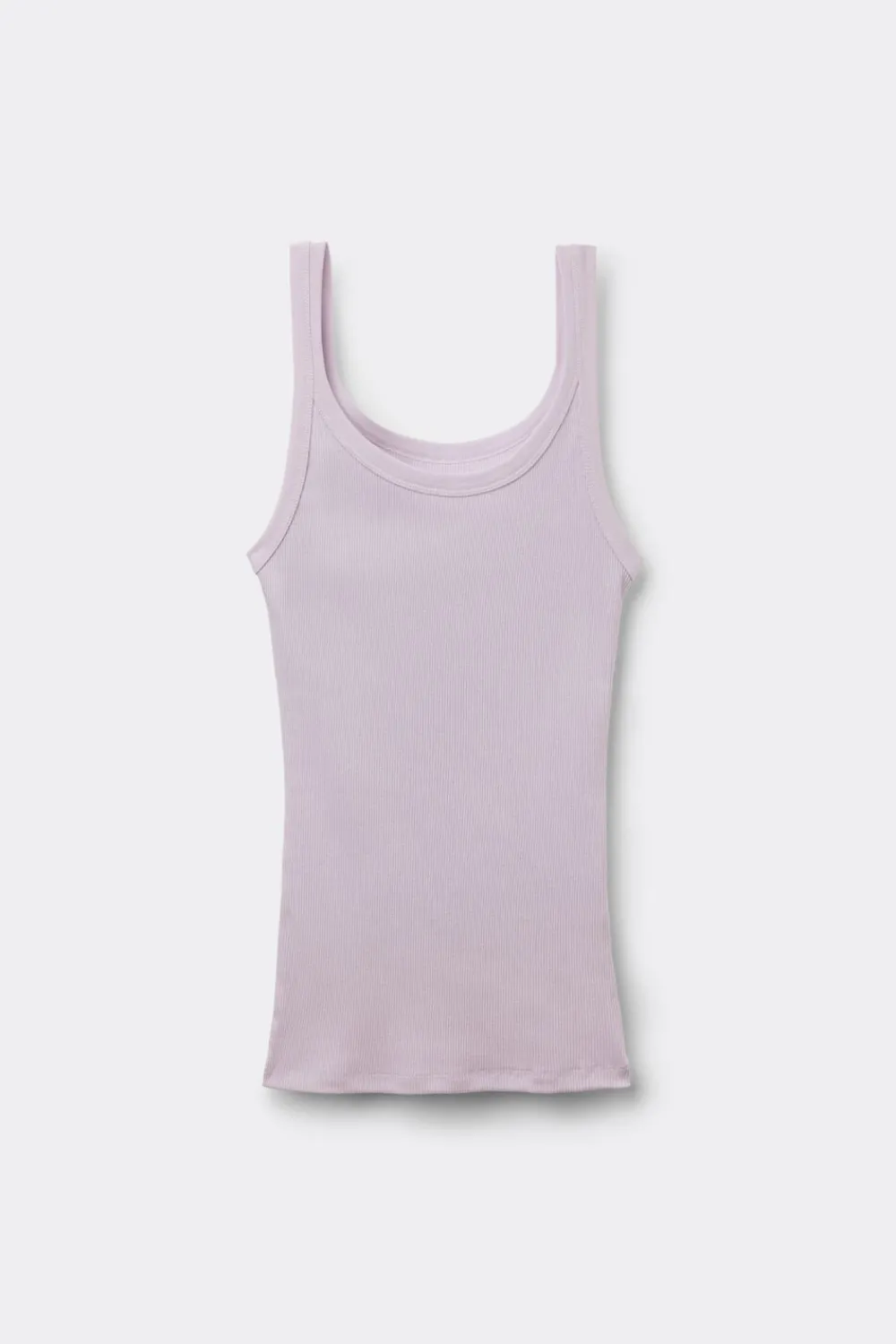 Topy|Bawełna>Intimissimi Tank Top Prążkowany z Bawełny Superior fioletowy - 056k - quartz lilac