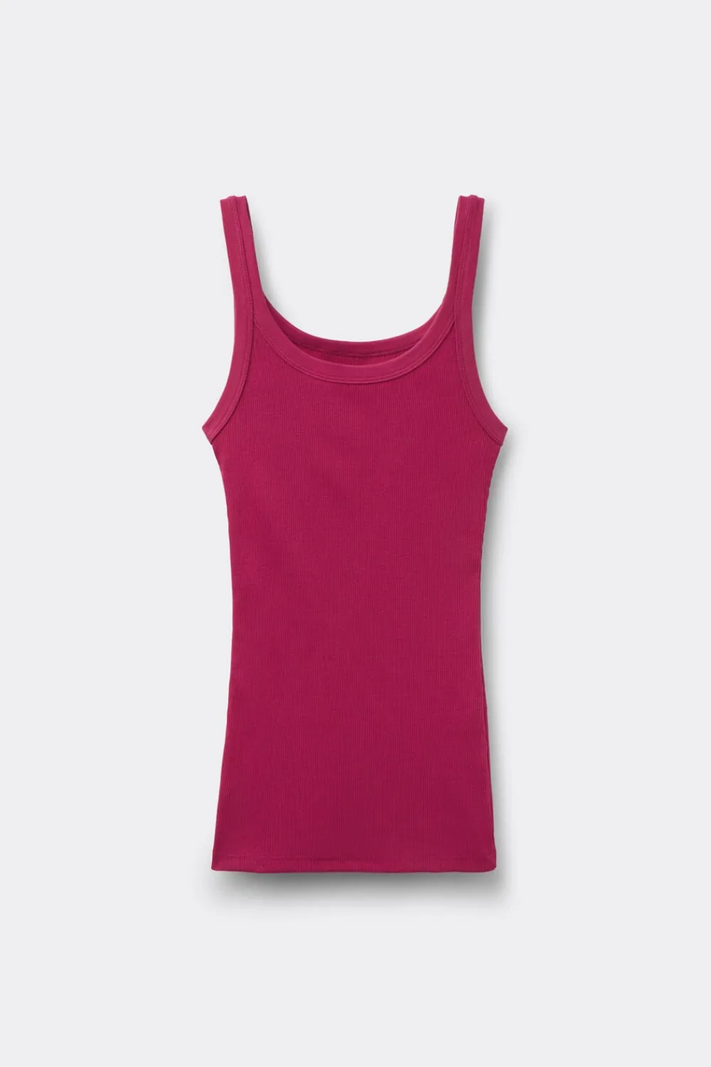 Topy|Bawełna>Intimissimi Tank Top Prążkowany z Bawełny Superior różowy - 110k - cherry pink