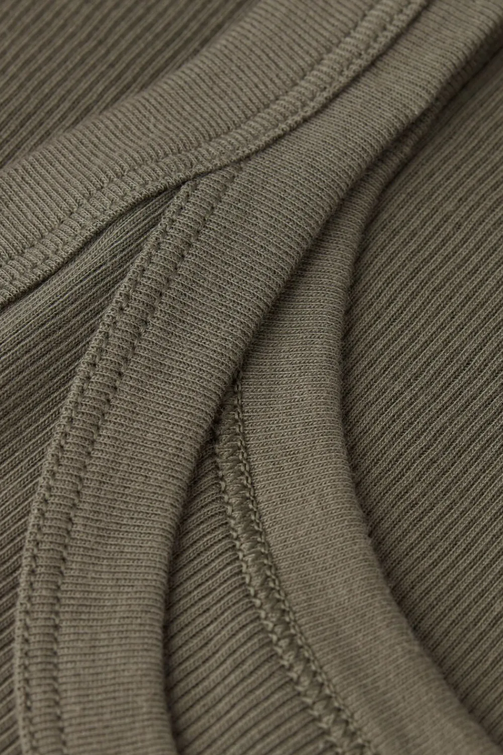 Topy|Bawełna>Intimissimi Tank Top Prążkowany z Bawełny Superior zielony - 660j - safari green