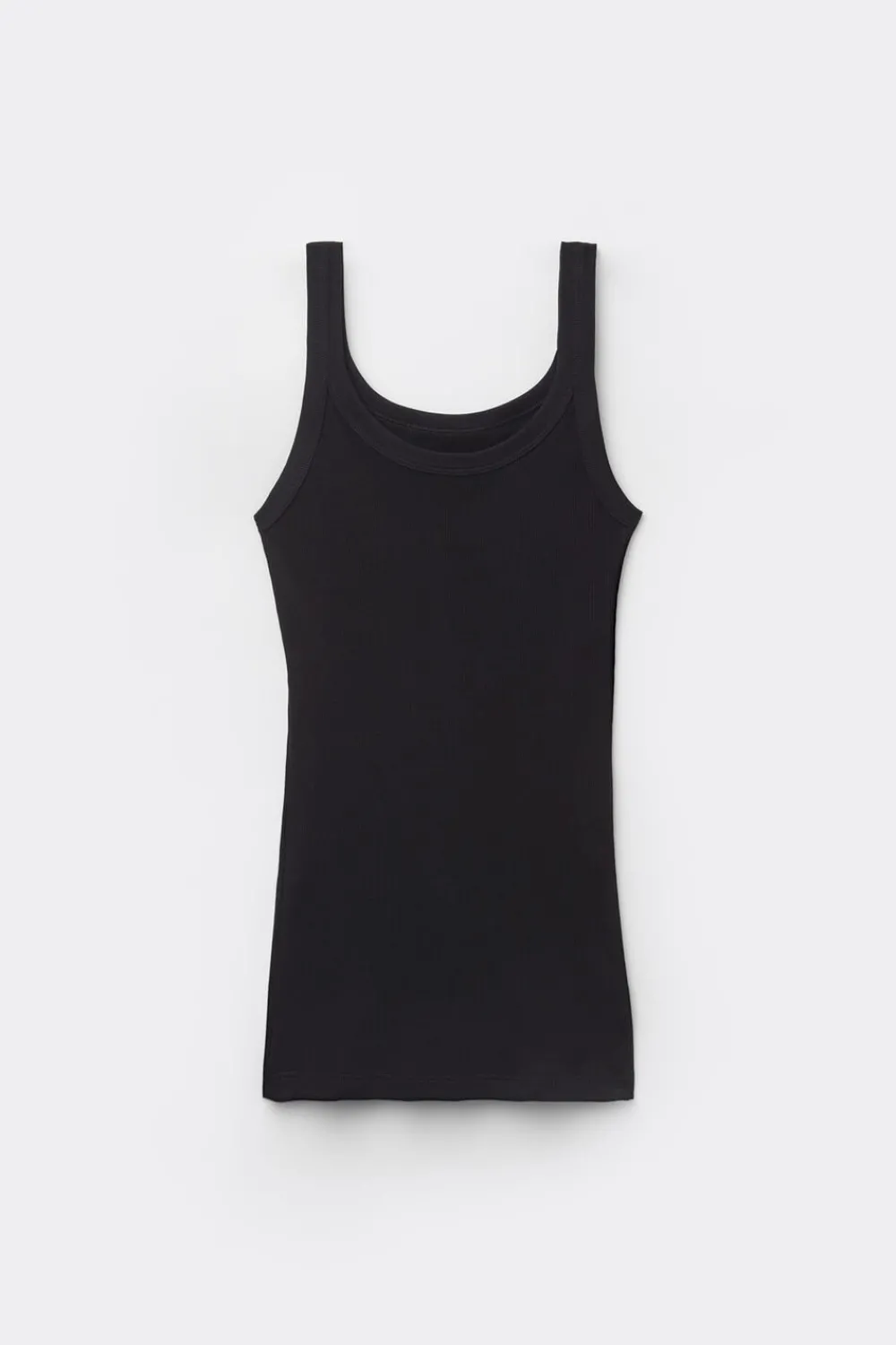 Topy>Intimissimi Tank Top Prążkowany z Bawełny Superior czarny - 019 - czarny