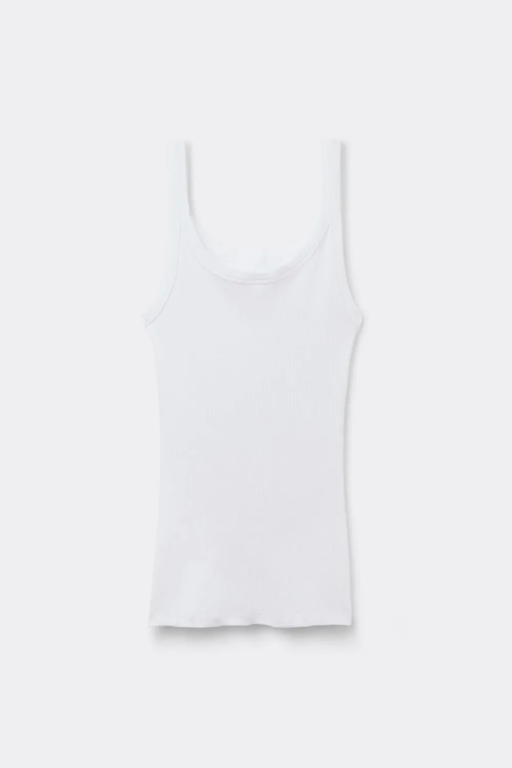 Topy>Intimissimi Tank Top Prążkowany z Bawełny Superior biały - 001 - biały