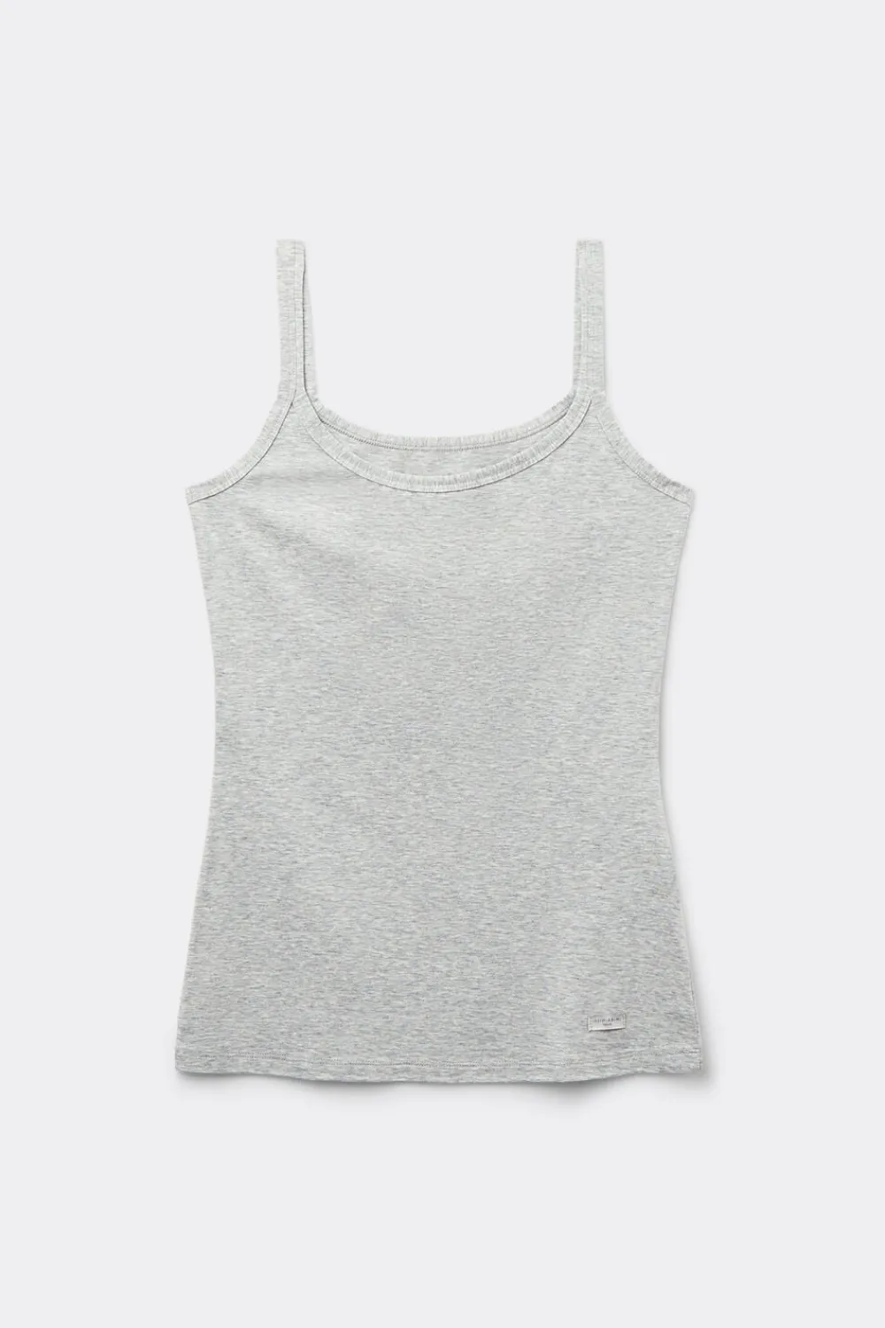 Topy>Intimissimi Top na Cienkich Ramiączkach z Bawełny szary - 031 - grigio melange chiaro