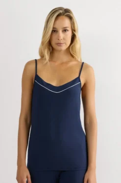 Topy|Piżamy Krótkie>Intimissimi Top na Cienkich Ramiączkach z Mikromodalu niebieski - 1467 - intensywny niebieski