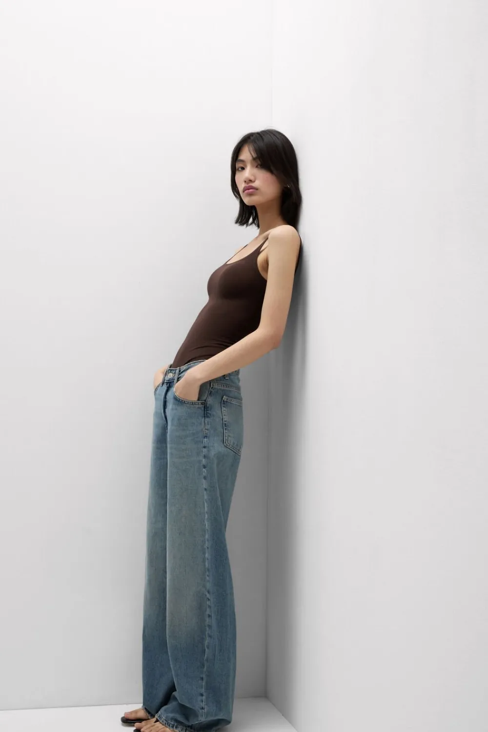 Topy|Bawełna Ultralight>Intimissimi Top z Bawełny Ultralight Cotton brązowy - 705j - brąz mokka