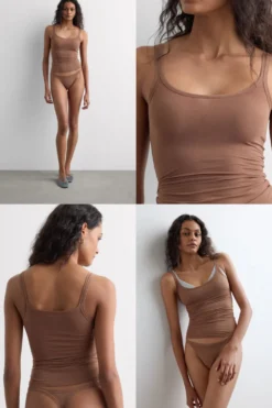 Topy|Bawełna Ultralight>Intimissimi Top z Bawełny Ultralight Cotton naturalny - 502i - caramel