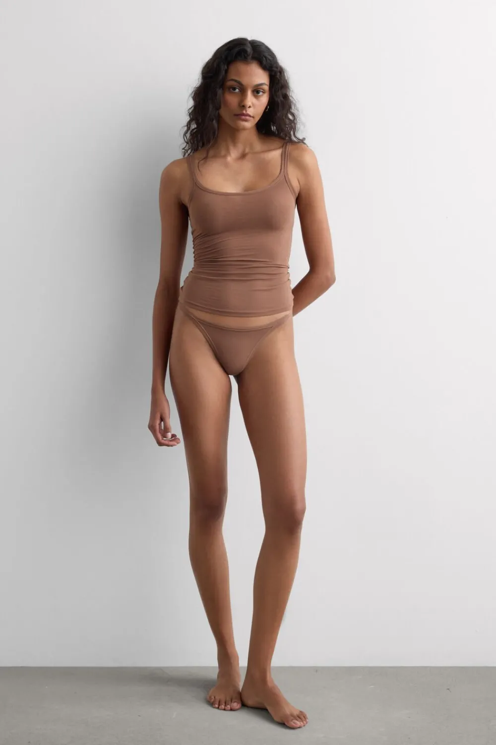 Topy|Bawełna Ultralight>Intimissimi Top z Bawełny Ultralight Cotton naturalny - 502i - caramel