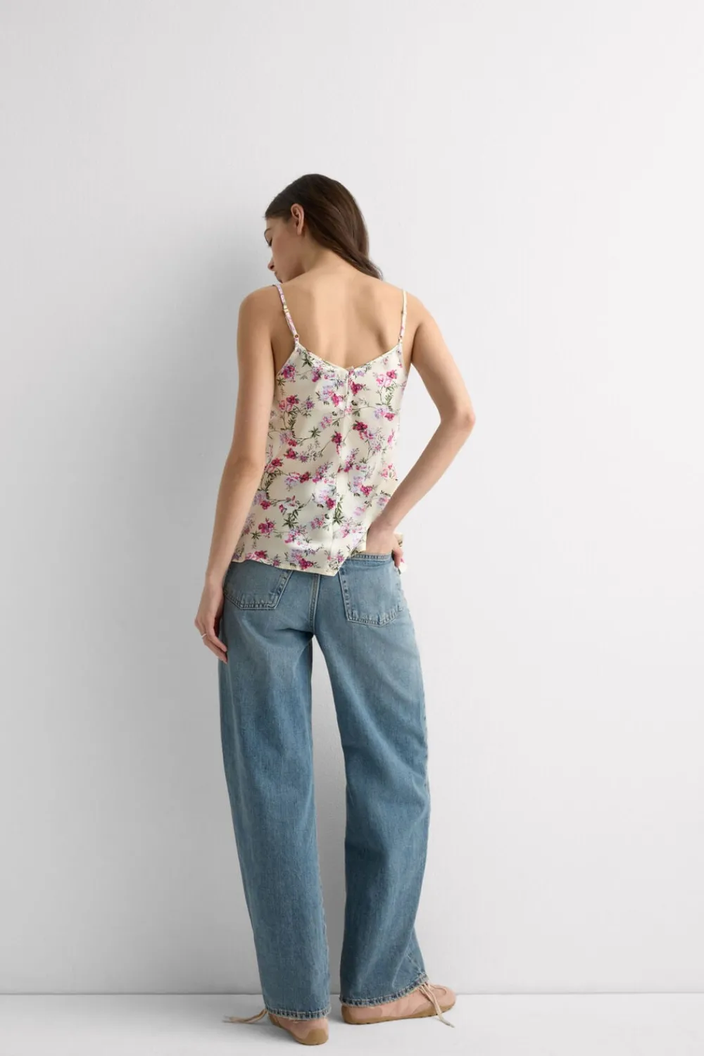 Topy|Piżamy Krótkie>Intimissimi Top z Jedwabiu z Nadrukiem Pretty Flowers motyw kwiatowy - 057k - stampa floreale