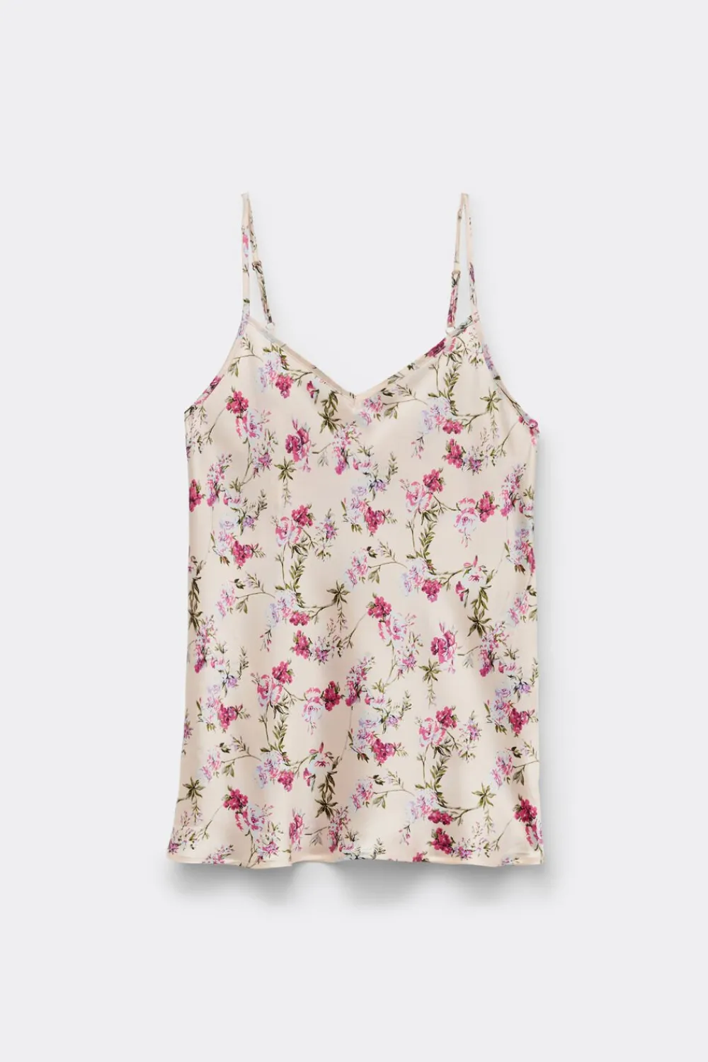 Topy|Piżamy Krótkie>Intimissimi Top z Jedwabiu z Nadrukiem Pretty Flowers motyw kwiatowy - 057k - stampa floreale
