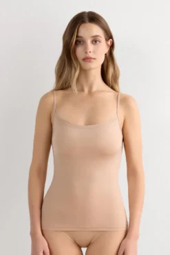 Topy|Mikrofibra>Intimissimi Top z Mikrofibry Ultralight naturalny - 044 - honey