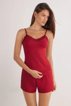 Topy|Modal>Intimissimi Top z Modalu Pretty Flowers czerwony - 9888 - ceralacca