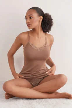 Topy|Modal>Intimissimi Top z Modalu Pretty Flowers naturalny - 502i - caramel