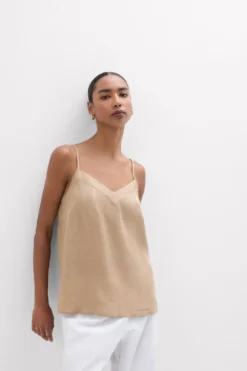 Topy|Len>Intimissimi Top zPłótna Lnianego The Pure Linen beige - 166k - beige sabbia