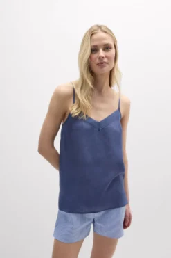 Topy|Len>Intimissimi Top zPłótna Lnianego The Pure Linen niebieski - 167k - denim blue