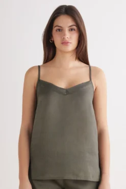 Topy|Len>Intimissimi Top zPłótna Lnianego The Pure Linen zielony - 660j - safari green
