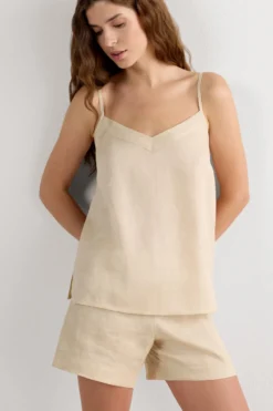 Topy|Len>Intimissimi Top zPłótna Lnianego The Pure Linen naturalny - 913i - cord beige