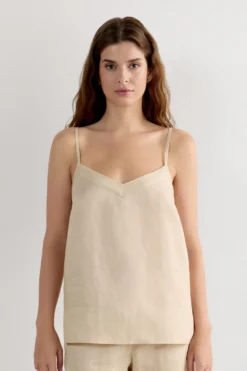 Topy|Len>Intimissimi Top zPłótna Lnianego The Pure Linen naturalny - 913i - cord beige