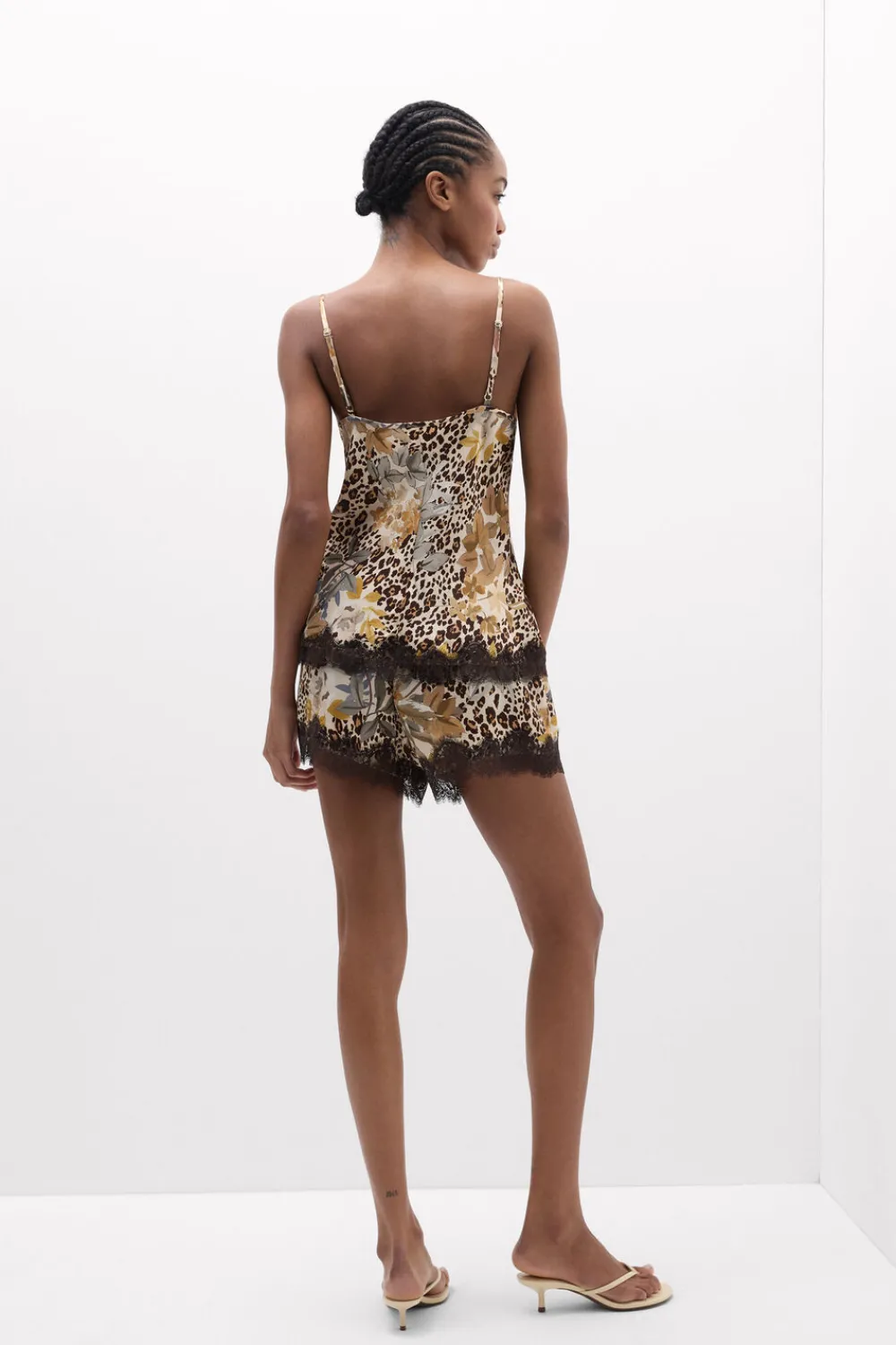 Topy|Piżamy Krótkie>Intimissimi Top z Satyny Wiskozowej Animalier Simply Iconic z nadrukiem - 071k - stampa animalier/fiori