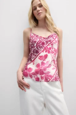 Topy|Piżamy Krótkie>Intimissimi Top z Satyny Wiskozowej Brighten Your Day z nadrukiem - 115k - stampa brighten your day