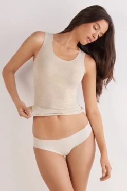 Topy|Ultralight Z Kaszmirem>Intimissimi Top z Szerokimi Ramiączkami z Modalu i Kaszmiru Ultralight beige - 036k - beige melange