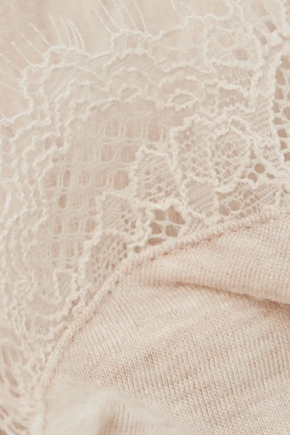 Topy|Ultralight Z Kaszmirem>Intimissimi Top z Ultralekkiego Modalu z Dodatkiem Kaszmiru i Koronki beige - 036k - beige melange
