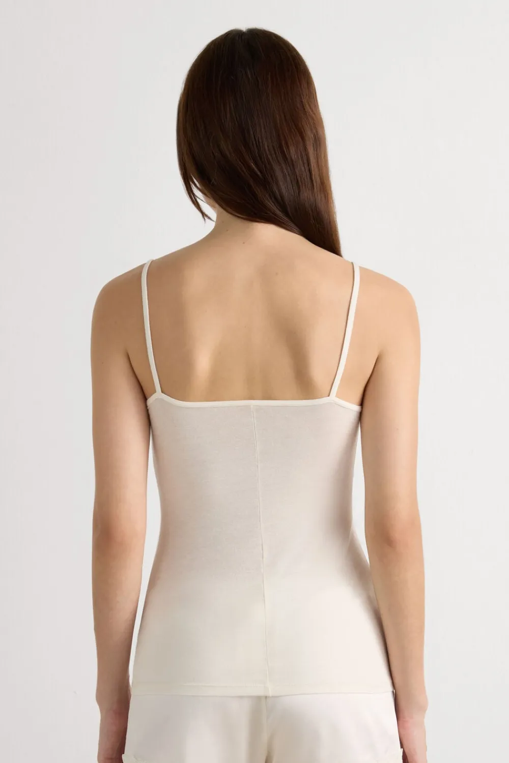 Topy|Ultralight Z Kaszmirem>Intimissimi Top z Ultralekkiego Modalu z Dodatkiem Kaszmiru i Koronki kremowy - 231i - vaniglia