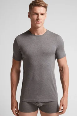 T-shirty|Bawełna Superior>Intimissimi T-shirt 100% Bawełny Superior - 5227 - grafite melange