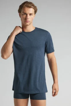 T-shirty|Bawełna Superior>Intimissimi T-shirt 100% Bawełny Superior niebieski - 3120 - blu ink melange