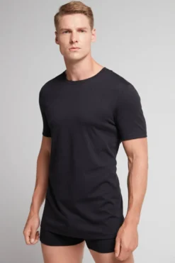 T-shirty|Bawełna Superior>Intimissimi T-shirt 100% Bawełny Superior czarny - 019 - czarny