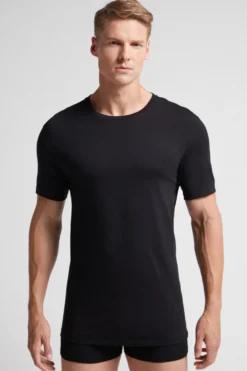 T-shirty|Bawełna Superior>Intimissimi T-shirt 100% Bawełny Superior czarny - 019 - czarny