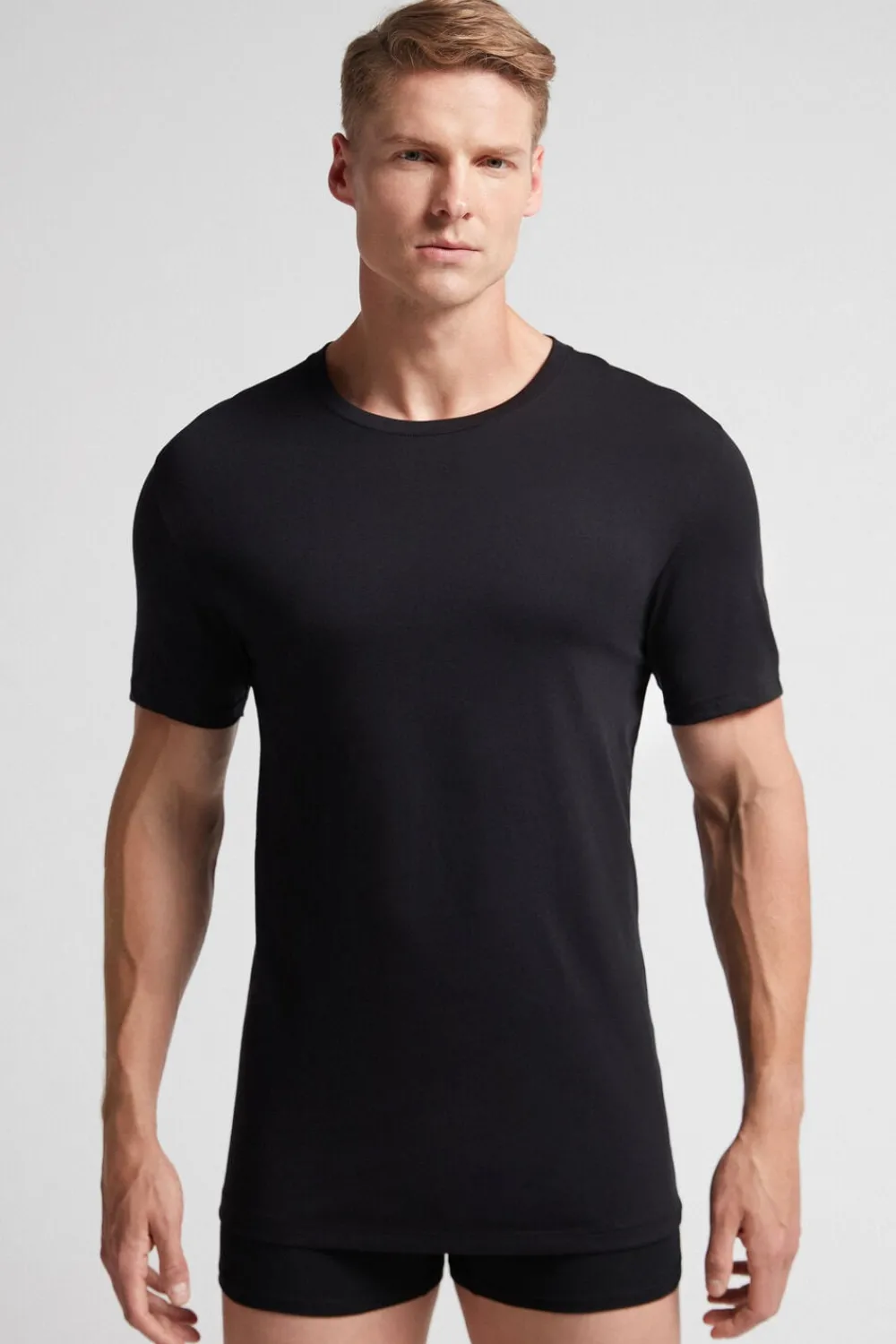 T-shirty|Bawełna Superior>Intimissimi T-shirt 100% Bawełny Superior czarny - 019 - czarny