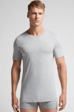 T-shirty|Bawełna Superior>Intimissimi T-shirt 100% Bawełny Superior szary - 031 - grigio melange chiaro