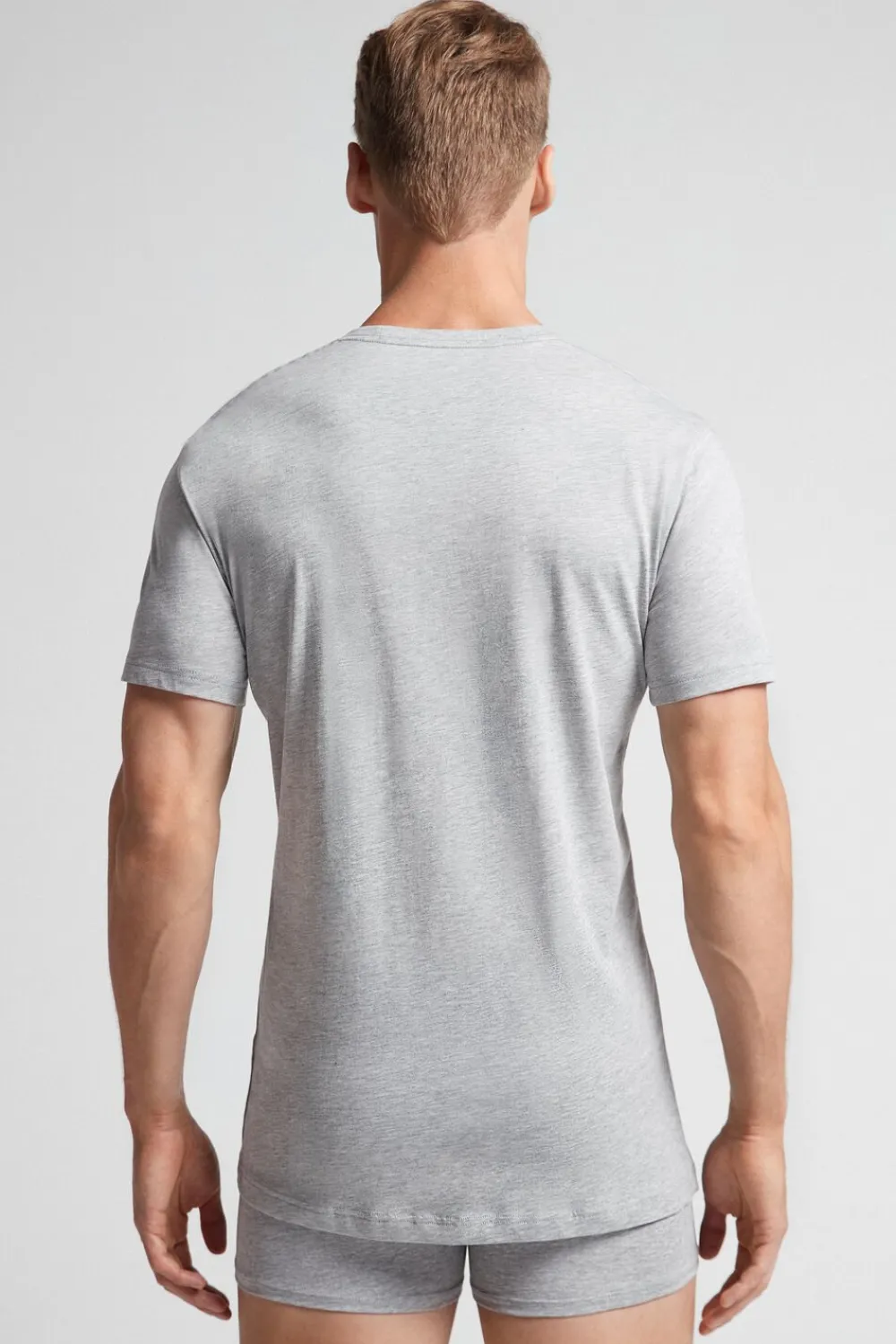 T-shirty|Bawełna Superior>Intimissimi T-shirt 100% Bawełny Superior szary - 031 - grigio melange chiaro