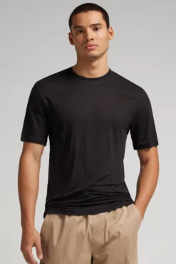 T-shirty|Len>Intimissimi T-shirt 100% Len Soft czarny - 019 - czarny