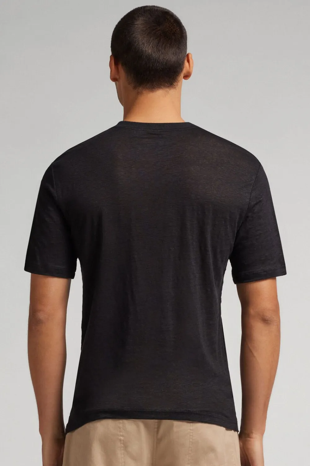T-shirty|Len>Intimissimi T-shirt 100% Len Soft czarny - 019 - czarny