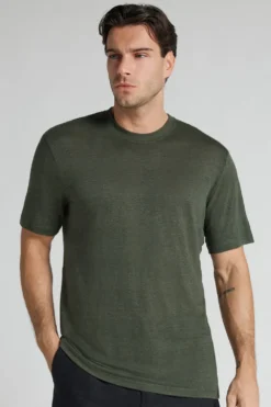 T-shirty|Len>Intimissimi T-shirt 100% Len Soft zielony - 136k - verde truck