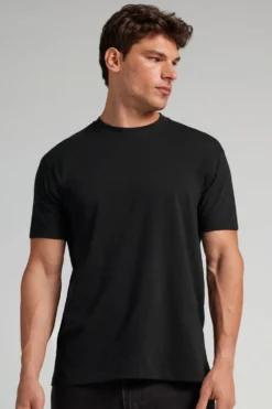T-shirty>Intimissimi T-shirt męski z bawełny Muscle Fit czarny - 019 - czarny