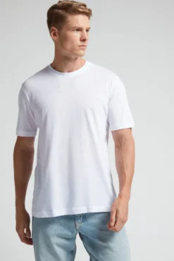 T-shirty|Bawełna Superior Extrafine>Intimissimi T-shirt o Regularnym Kroju z Bawełny Superior Extrafine biały - 001 - biały