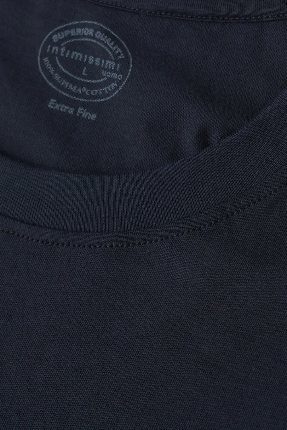T-shirty|Bawełna Superior Extrafine>Intimissimi T-shirt o Regularnym Kroju z Bawełny Superior Extrafine niebieski - 800 - blu notte